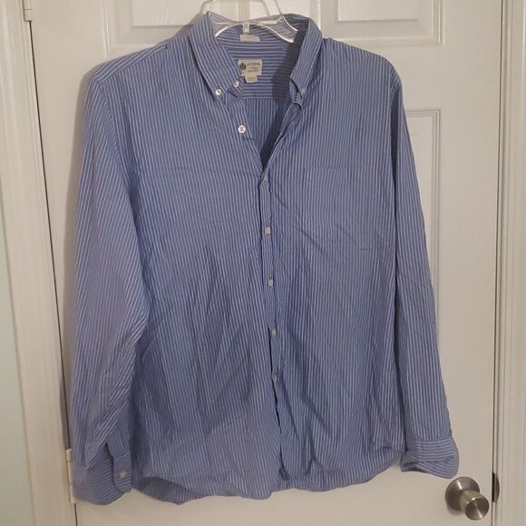 Pin stripped button down shirt Jcrew size large - Picture 1 of 4